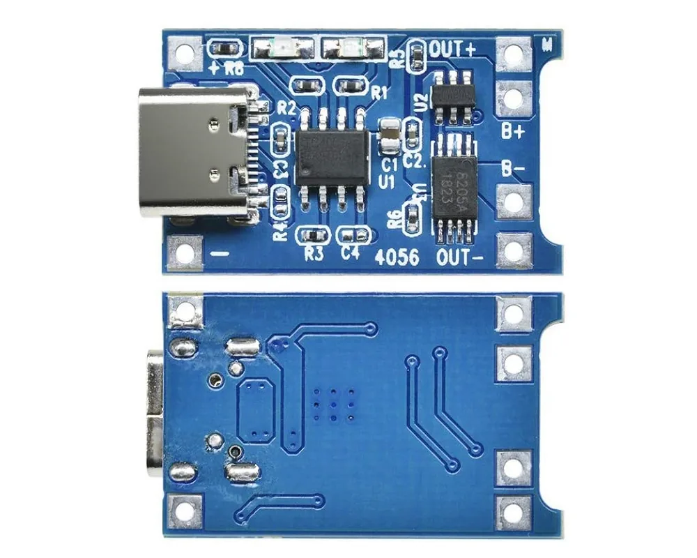 4056 표기 USB-C 1셀 리튬 충전·보호 베어 모듈(셀 미포함) 상세 이미지