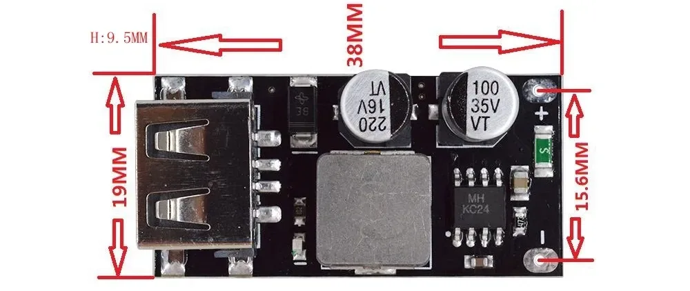 MH-KC24 표기 USB-A DC-DC 강압 베어 모듈 상세 이미지