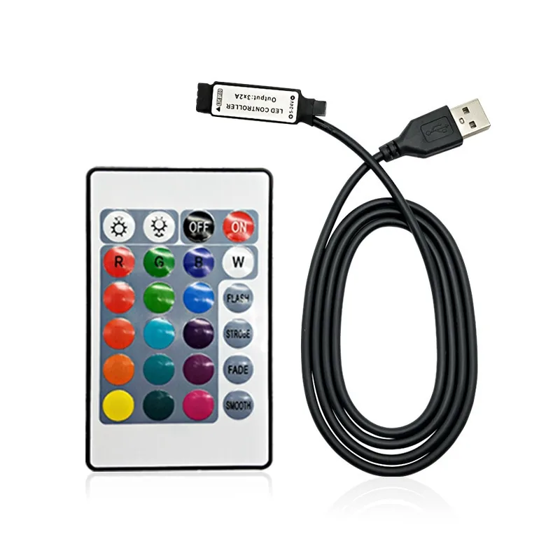 USB 5V RGB LED 컨트롤러·24키 IR 리모컨 세트 상세 이미지