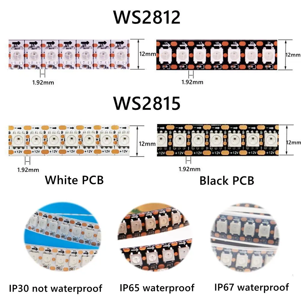 WS2812 DC 5V RGB LED 스트립 모듈 상세 이미지