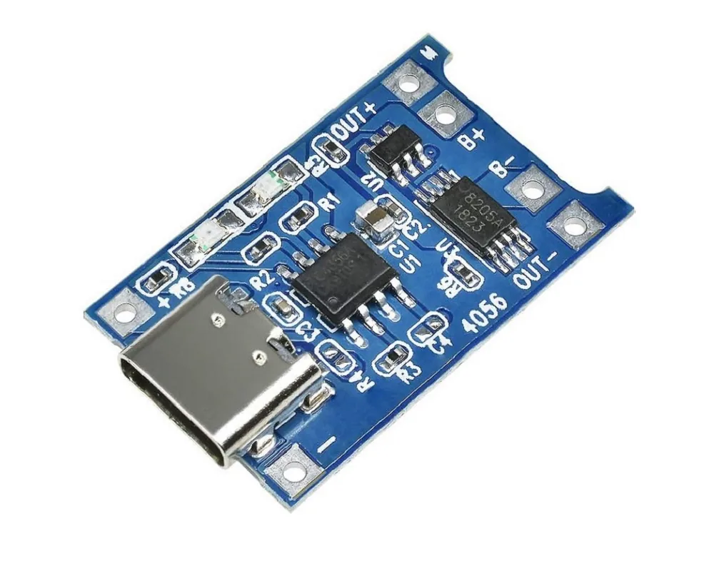 4056 표기 USB-C 1셀 리튬 충전·보호 베어 모듈(셀 미포함) 상세 이미지