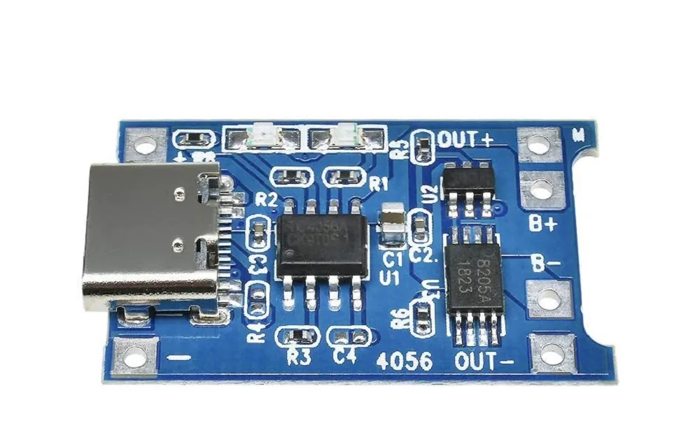 4056 표기 USB-C 1셀 리튬 충전·보호 베어 모듈(셀 미포함) 상세 이미지